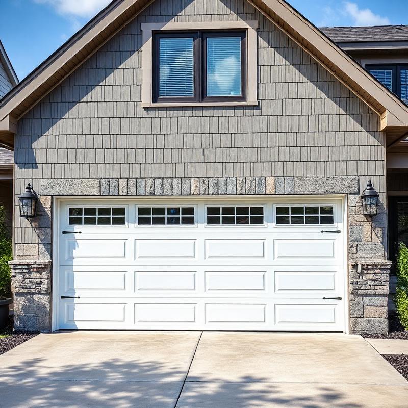 Professional garage door installation on suburban home